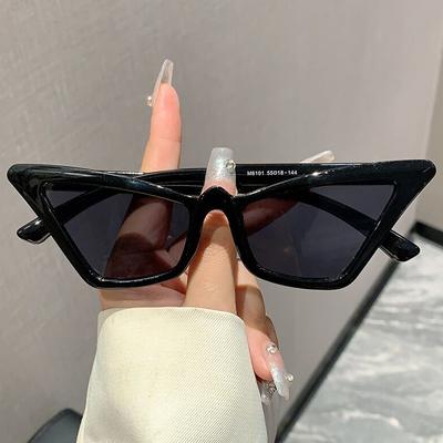 Fashionable Triangle Cat-eye Sunglasses Full-frame Anti-UV Travel Street Photography Color Matching Shades