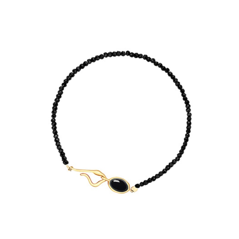 ozel Silver925 Blcak Stone Bracelet PS008B