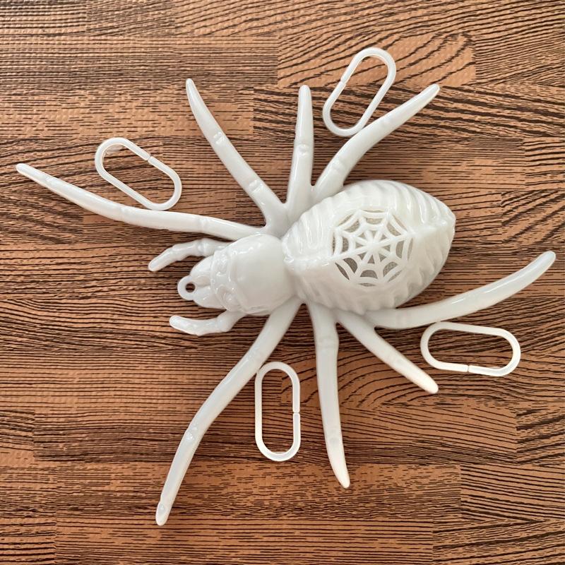 Halloween Spider Decoration Prank Toy Realistic Plastic Spider Hanging Ornament LED Light Up Black Spider Prop