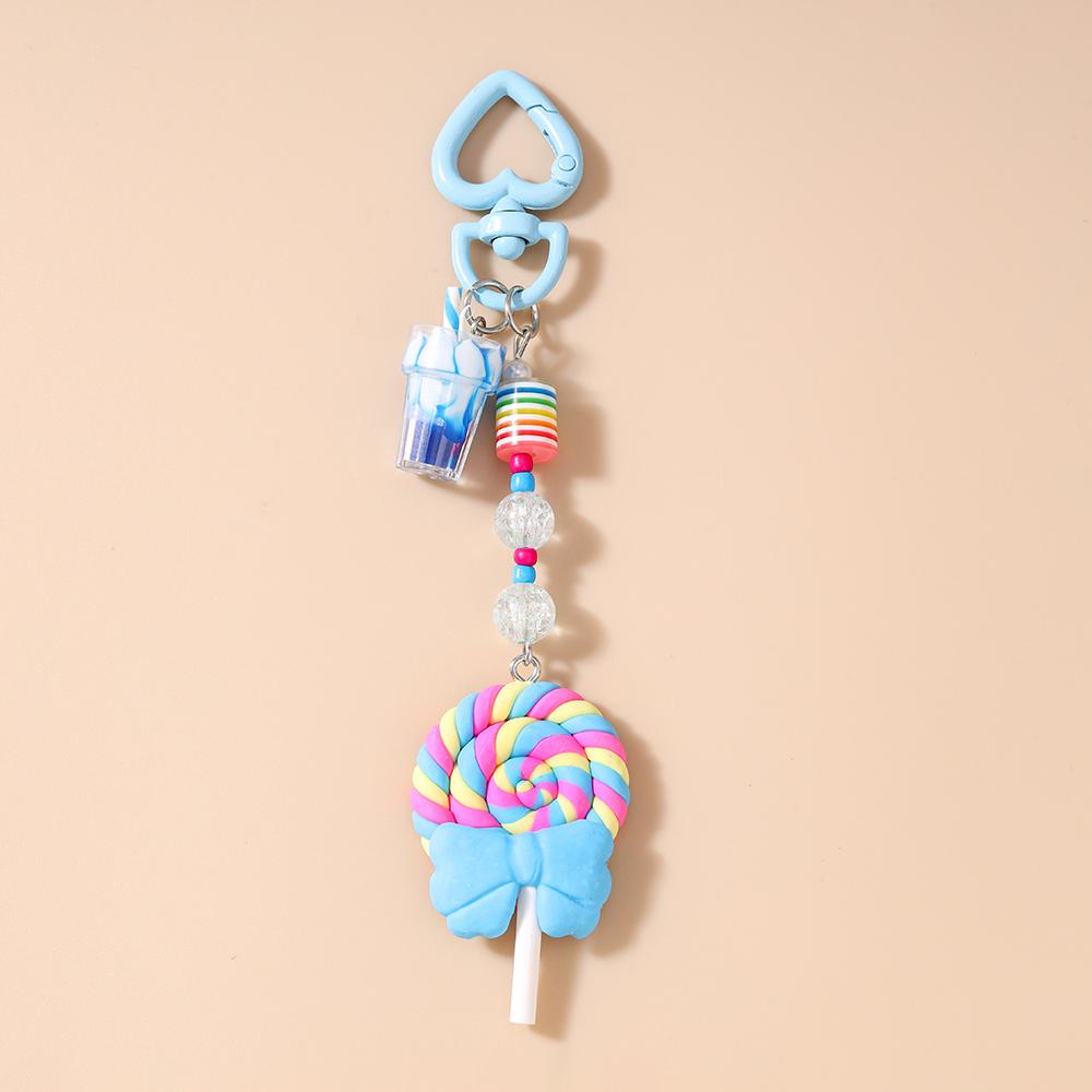 Pretty Resin Candy Lollipop Keychain Women Girls Juice Key Ring Pendants Handbag Decor DIY Key Chain Kid's Jewelry Gift