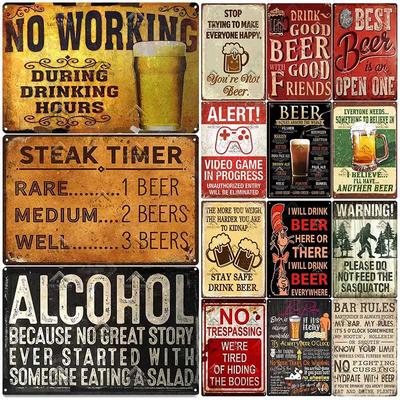 Lustiges Bar-Metallschild, Retro-Plakette, Vintage-Blechschild, Alkoholtrinker, Kneipe, Club, Männerhöhle, Küchenwanddekoration