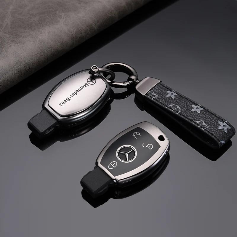 PU Car Key Case Cover Shell Fob For Mercedes Benz A B C E Class GLS GLA GLK GLC CLS CLA AMG W204 W205 W212 W463 W176 Keychain PD1