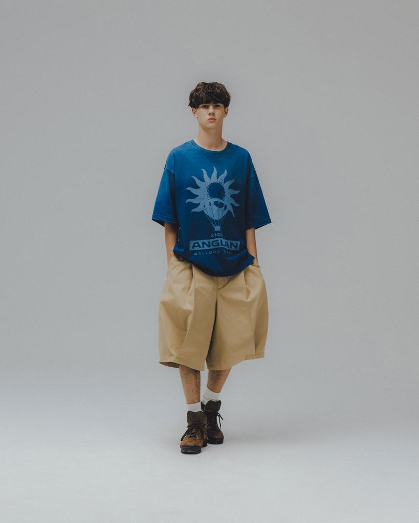 ANGLAN Pleated Volume Half Pants - Beige