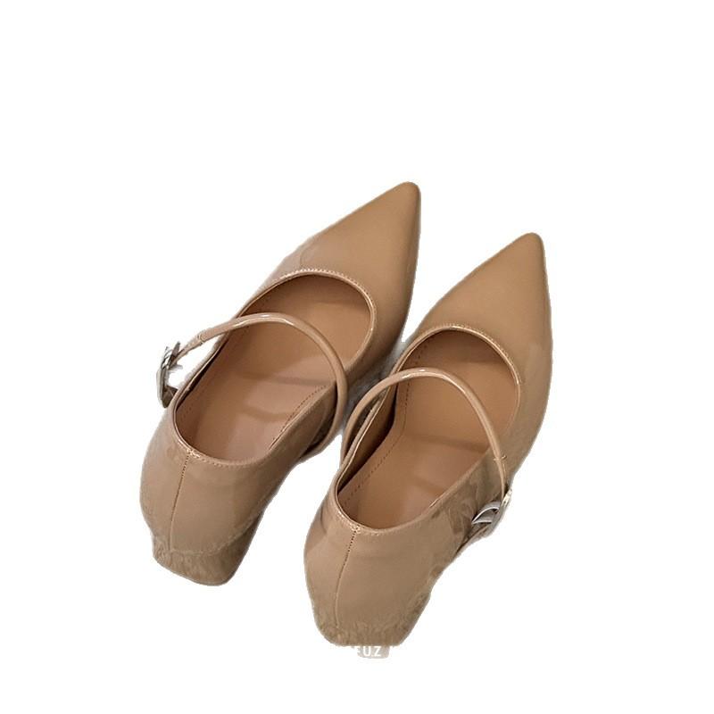 Not Tired Feet! French Inner Height Increase 10CM Thick Heel Single Shoes 2025 Nude High Heels Light Mouth Mary Jane Single Shoes Women