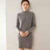 2024 Autumn/Winter Plus Size Cashmere Cable Knit Dress – Women's Mid-Length European/American Style with Half-High Neck
