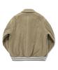 COVERNAT Preppy Corduroy Varsity Jacket Beige