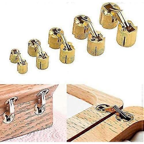 Set of 4 12mm Pure Brass Invisible Hinges for Jewelry Box, Gift Box, Worktops