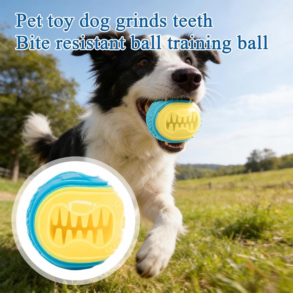 Interactive Dog Chew Toy Ball, TPR Squeaky Dispensing Dog Toys For Aggressive Chewers, Slow Feeder Puzzle Toy For Small Medium Large Dogs, Teeth