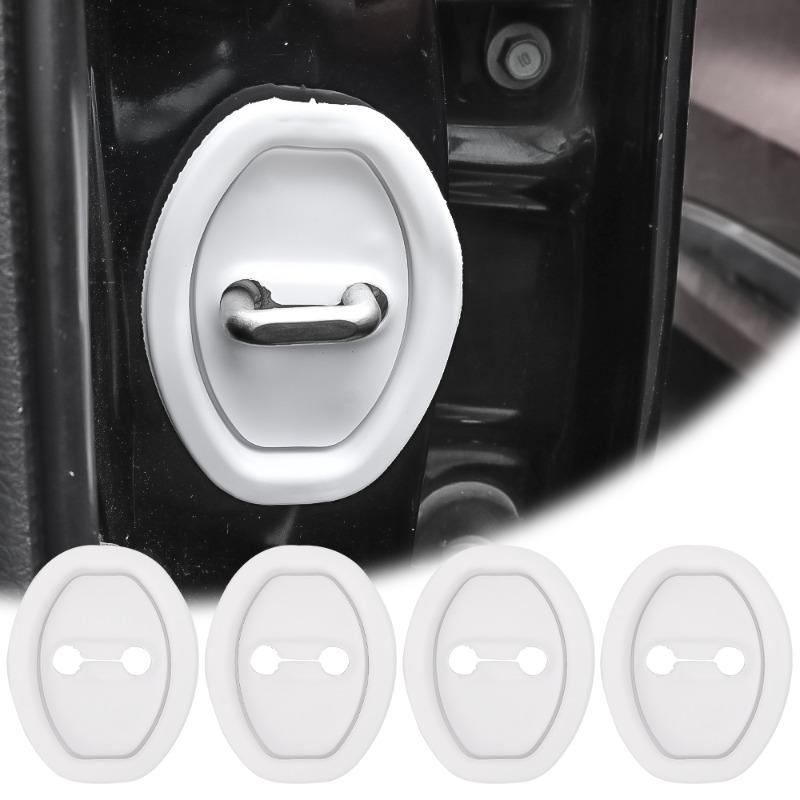 Silikonová podložka na tlumič zvuku dveří auta, spona na zámek dveří, ochranný kryt proti havárii, vylepšený silikonový kryt západky dveří auta