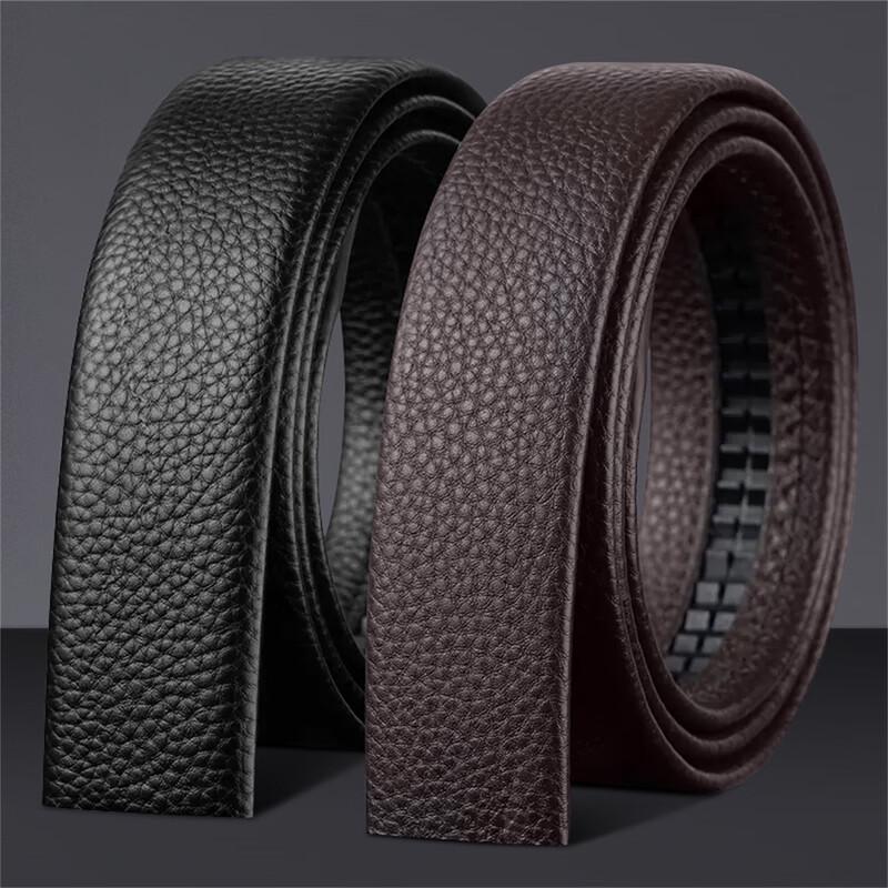 LAORENTOU Men's Genuine Leather Belt Strap for Automatic Buckle