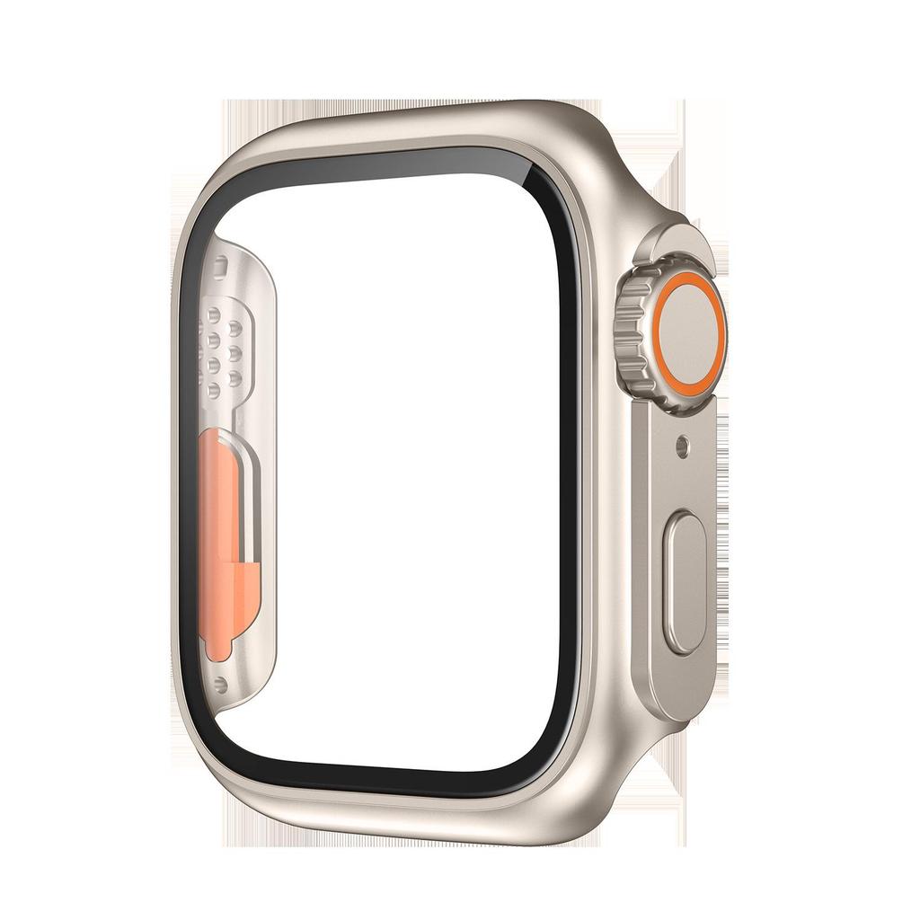 9th Gen Apple Watch 678910 Ultra 49mm PC + Tempered Glass Protective Case