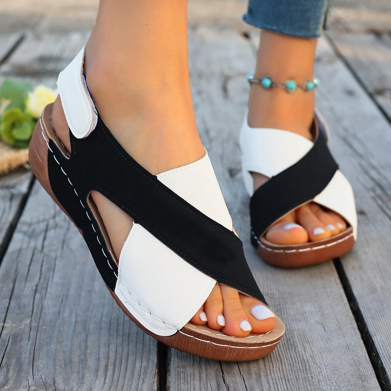 

Women s Open Toe Buckle Ankle Strap Summer Platform Wedge Sandals Comfortable Non-Slip Walking Sandals Beach Shoes for Women Casual Dressy Shoes 36