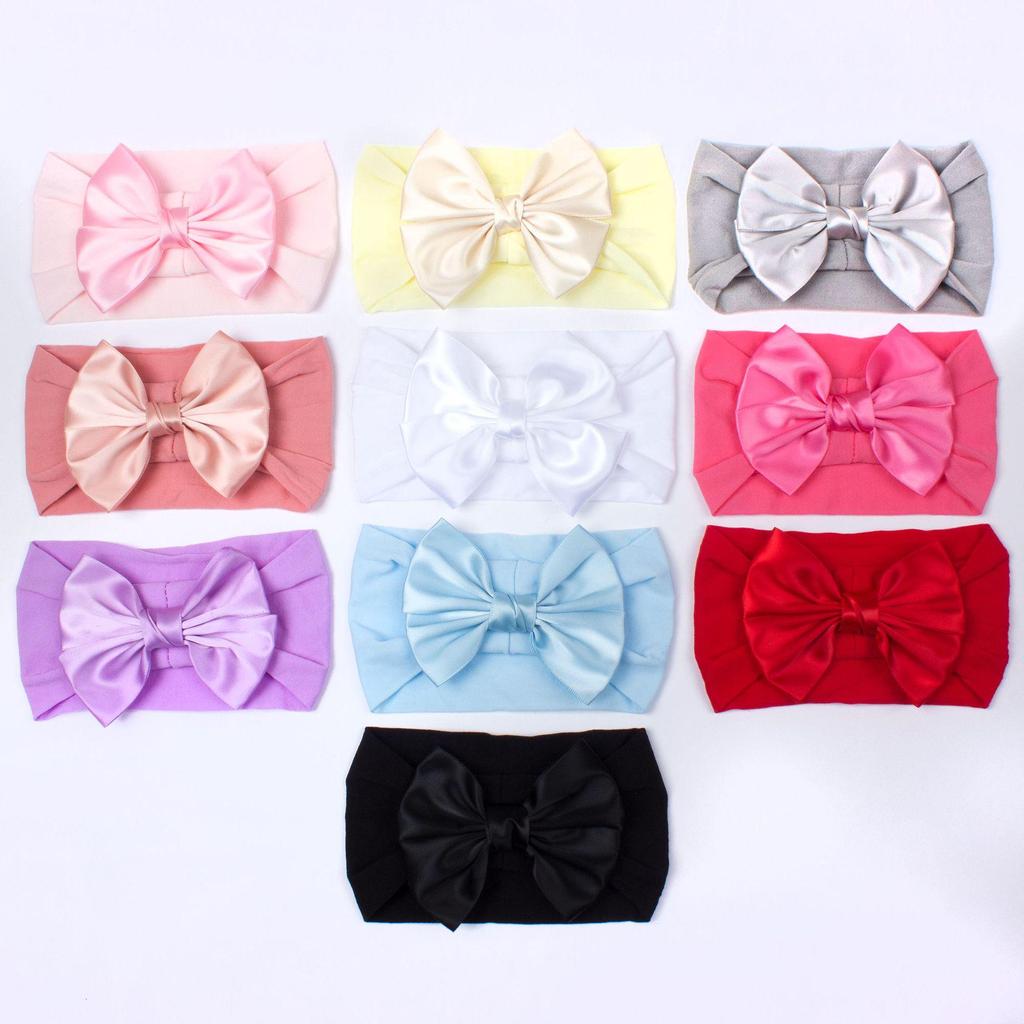 2023 Soft Nylon Wide-Brim Bow Headscarf for Babies and Kids