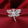 925 Sterling Silver Fashion Wedding Jewelry AAA Zircon Dragonfly Ring