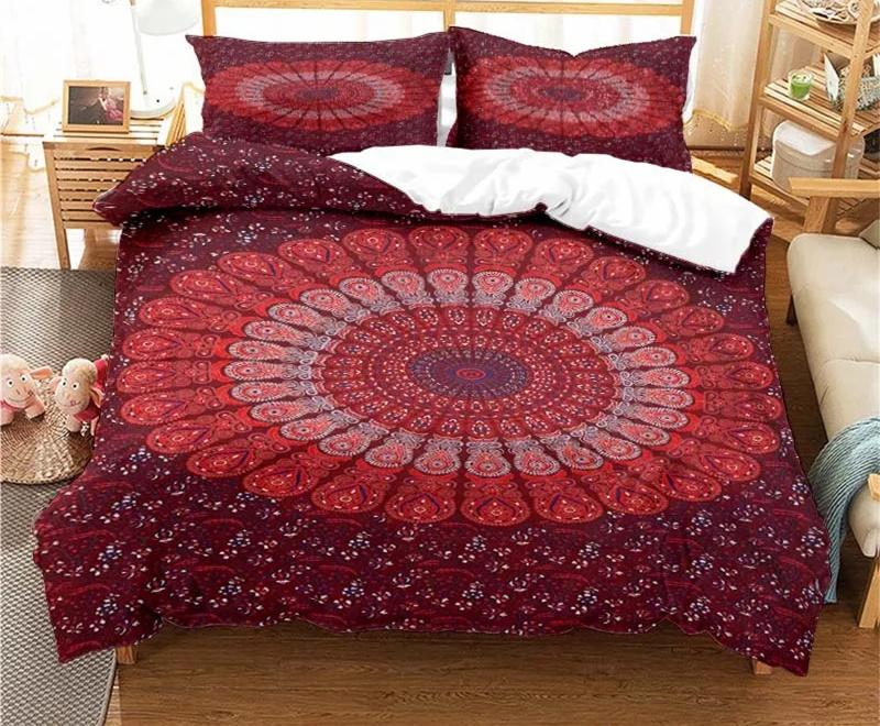 Bohemian Psychedelic Mandala Vzor Povlečení Set pro Dospělé Dětské Povlečení Set Přikrývka s 1 Přikrývkou 2 Povlaky na Polštáře