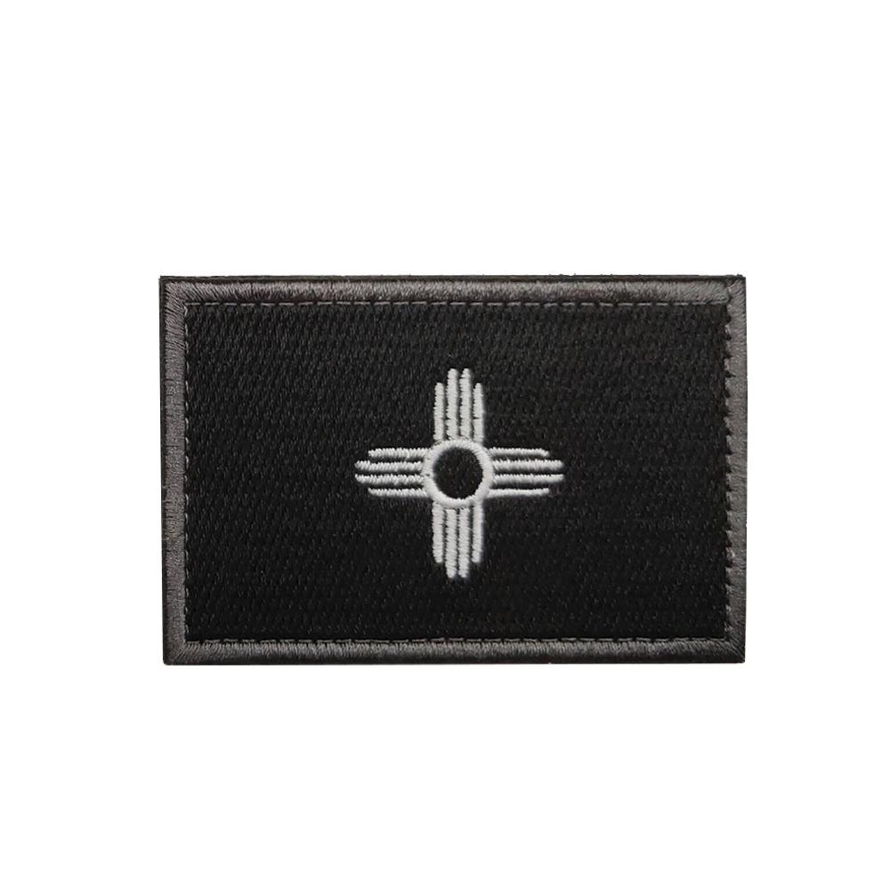 Embroidered Cloth Patches of US State Flags: Indiana, New Mexico, Hawaii, West Virginia