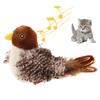 GiGwi Sound Vogelspielzeug Katze Federspielzeug Katze Federspielzeug Interaktives Katzenspielzeug mit Geräuschen Geräuschspielzeug Brauner Vogel, Igel, Maus