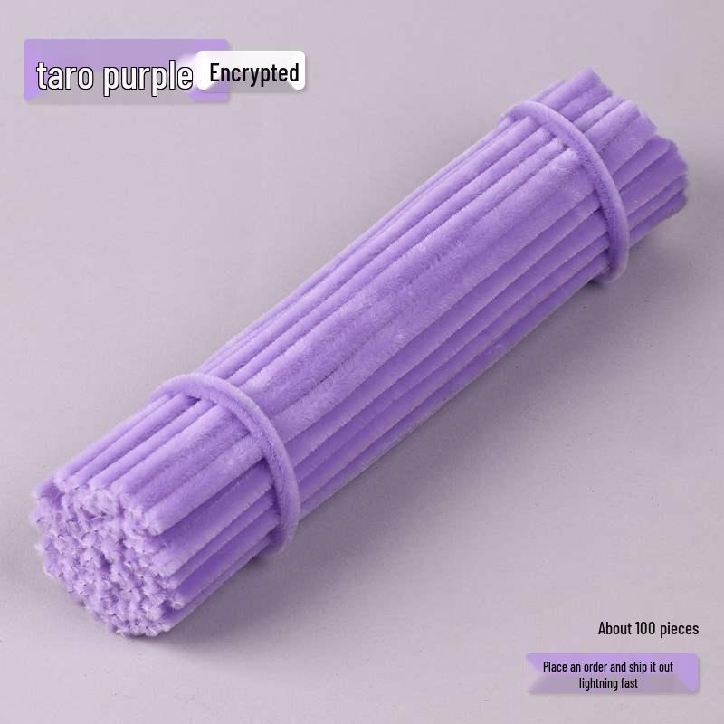 Encrypted Pipe Cleaners: Dense, Thickened 8mm White Strips with Mixed Colors for Handmade DIY Bouquets