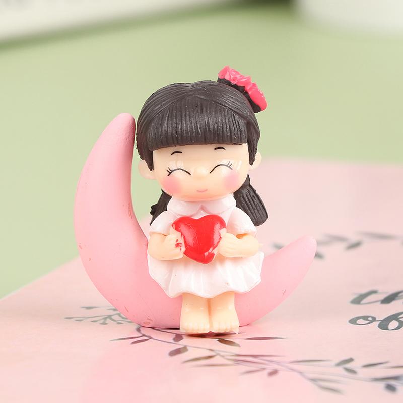 1Pár Moon Pár Romantické figurky Diy Ornamenty Bonsai Domácí dekorace na stůl