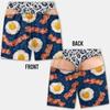 New Men's Fun Beach Shorts, 3D Simulated Leopard Print Thong Pants, Faux Two-piece Print, Beach Swim Trunks, Party Casual Shorts