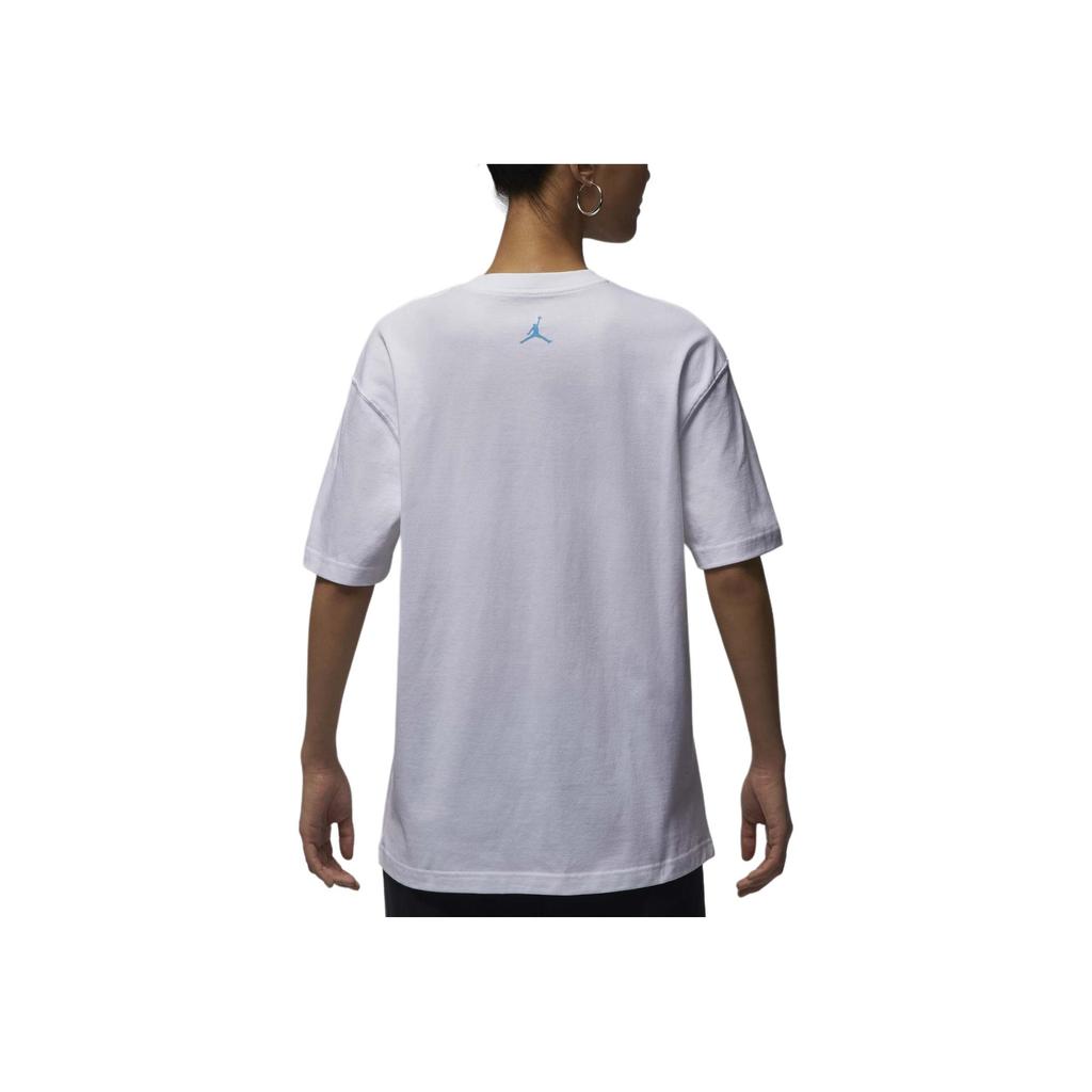 Jordan Oversized Vintage Logo Loose Short Sleeve T-Shirt Women Tops White HJ0137100