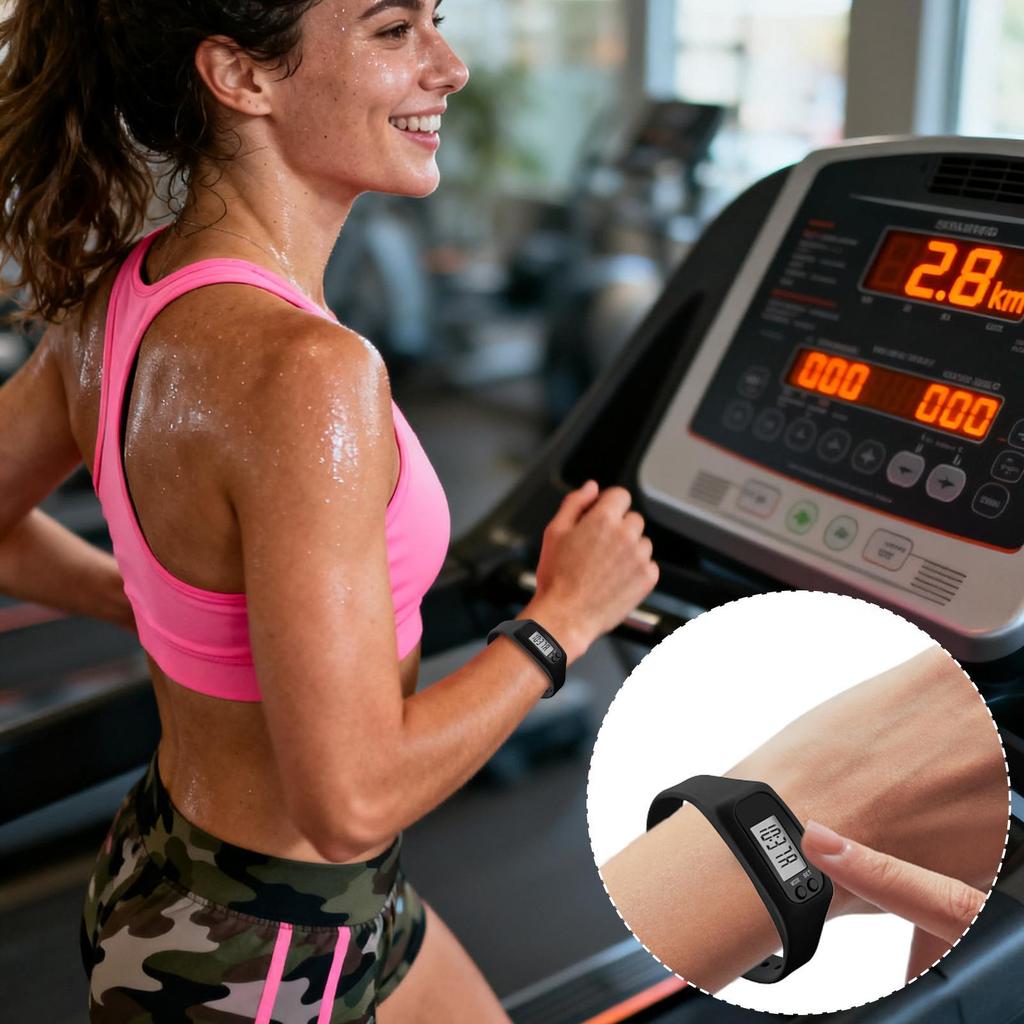 LED-Schrittzähler-Armband Gehen Laufen Schrittzähler 12/24H Zeitanzeige Silikon Schrittzähler Multifunktion für Outdoor-Sportarten