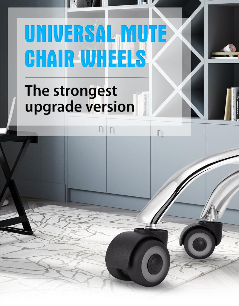 5PCS Universal Mute Chair Wheel 2" Office Chair Caster Replacement Casters Rubber Soft Safe Roller Furniture Wheels