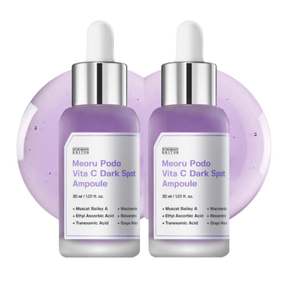 SUNGBOON EDITOR Meoru Grape Vitamin C Dark Spot Ampoule 30ml, Pack of 2 | Advanced Brightening & Blemish Care