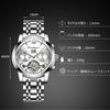 RORIOS Men's Luxury Mechanical Watch, Automatic Wristwatch, Men's Business Watch, Luminous, Date Display, Stainless Steel Band, Waterproof, Birthday