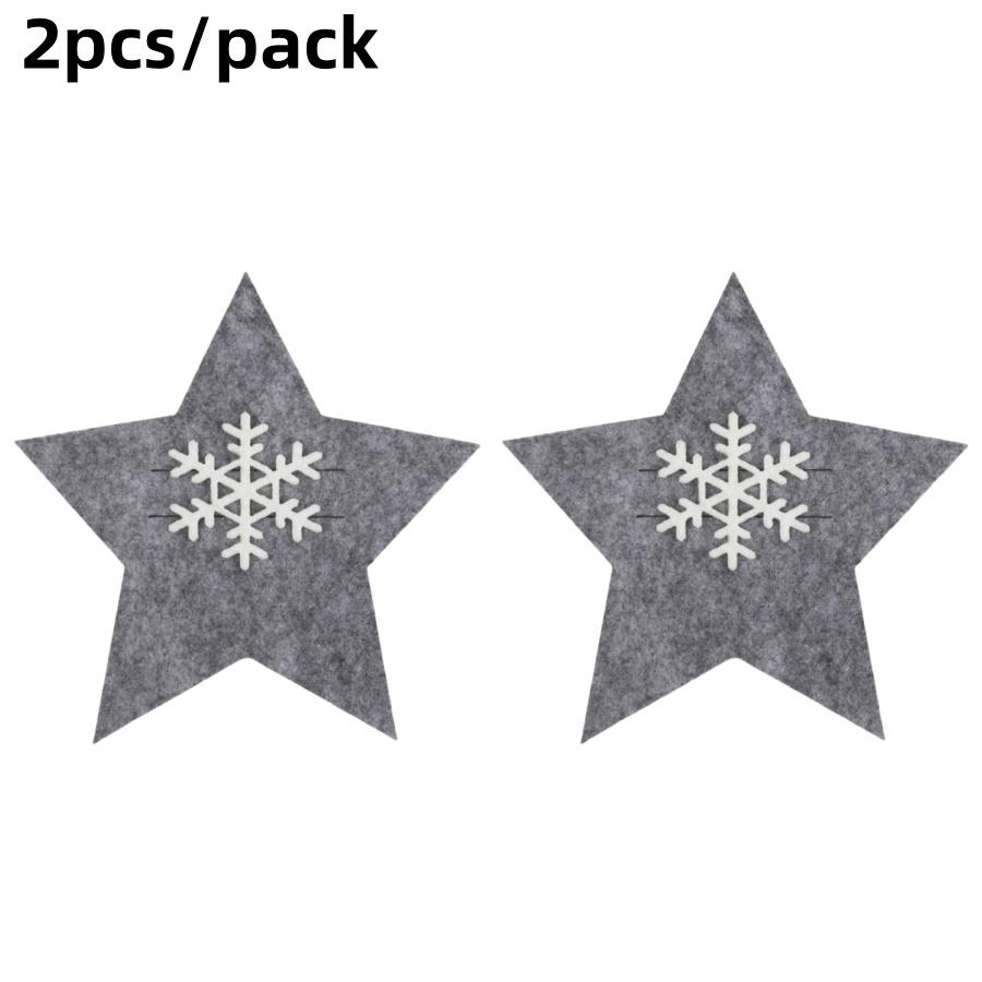 

2/4 шт. Рождественская звезда снежинка сумка для столовых приборов рождественская елка подвесное украшение фетровая подставка под тарелку декор для вечеринки обеденного стола кухни M серый