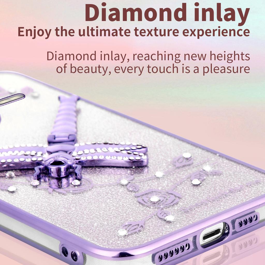 KADEM For Xiaomi Poco F7 Pro 5G/Redmi K80 5G Case Dragonfly Kickstand TPU Flowers Glitter Phone Cover