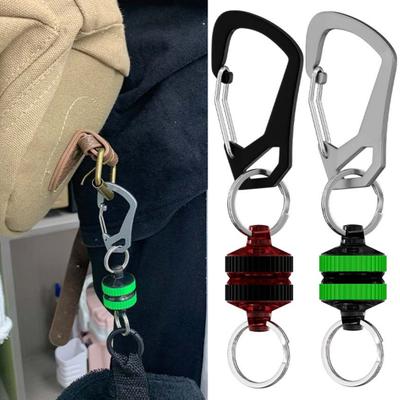 Magnetischer Karabiner mit Schnellverschluss, Schlüsselanhänger, robust, tragbar, multifunktional, für Outdoor, Camping, Klettern, Rucksackreisen, Angeln, Magnetschnalle, Hakenclip