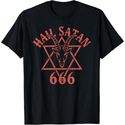 CwqlzXaiQwq Hail Satan 666 Satanic T-Shirt