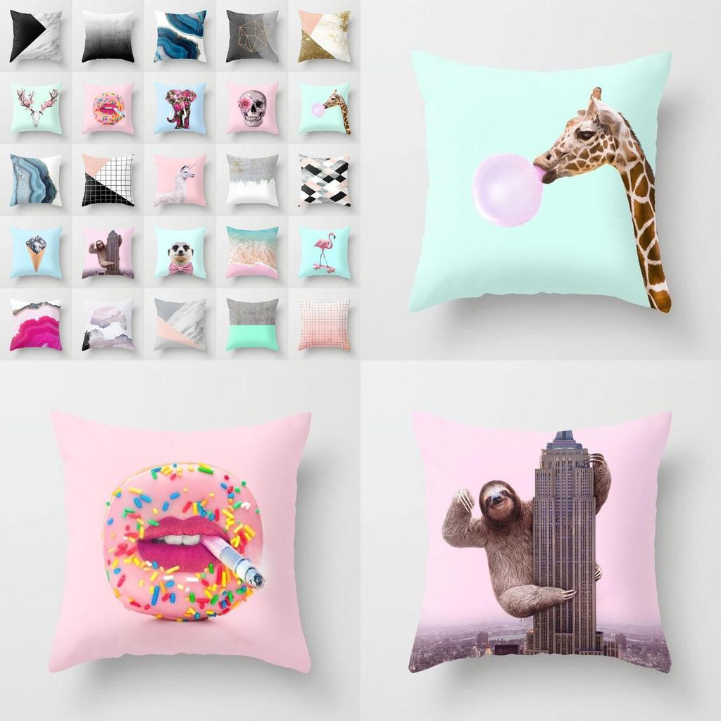 High-quality Polyester Cartoon Animal Pillow Case Cover For Sofa And Home Decor