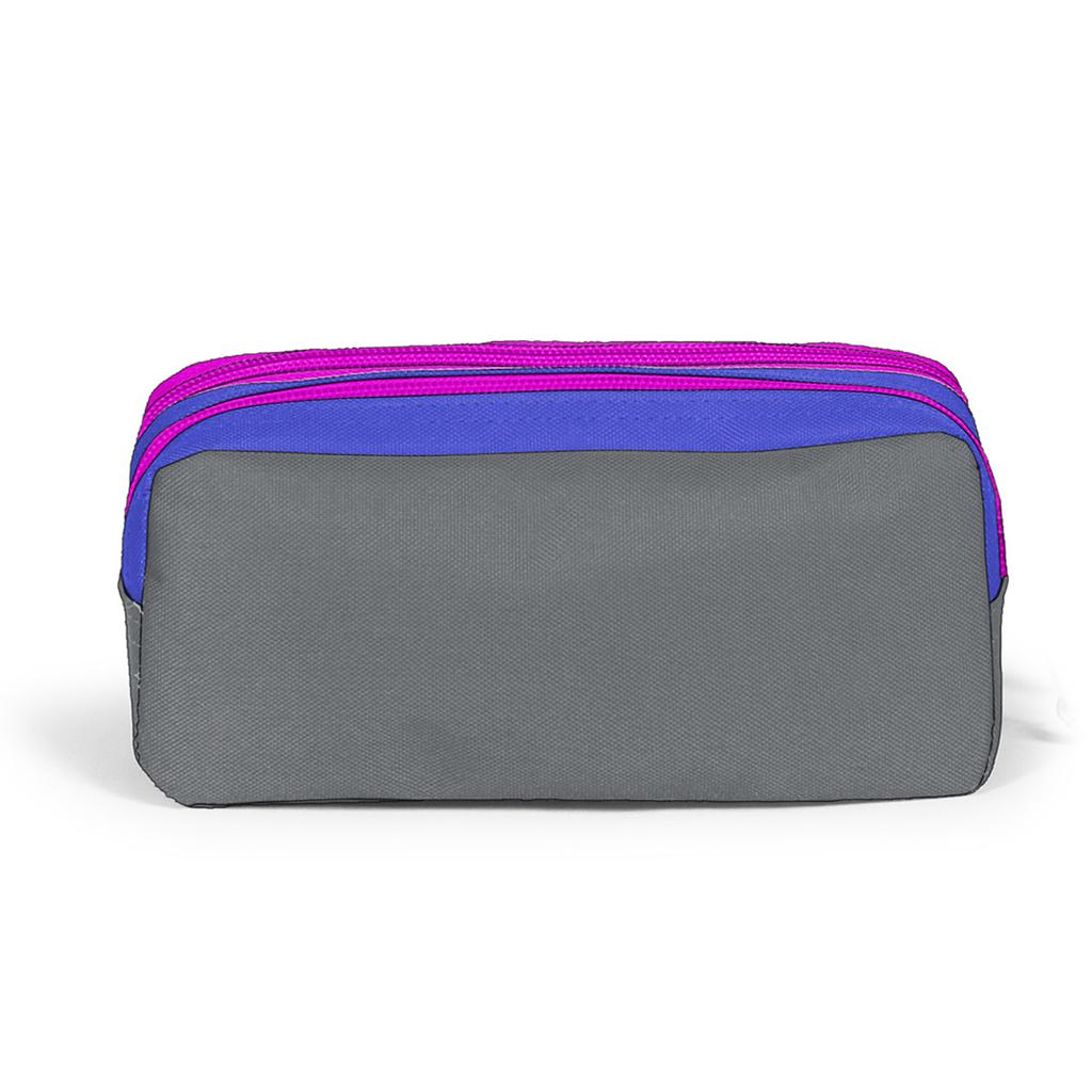 coral high Sport Lavender Grey Double Compartment Pencil Bag 22278