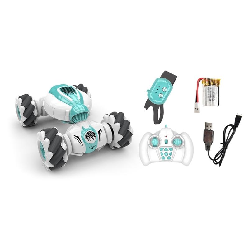 2.4Ghz Remote Control Car 4WD Watch Gesture Sensing Control RC Stunt Car  with LED Light Music Effect Children's Toy