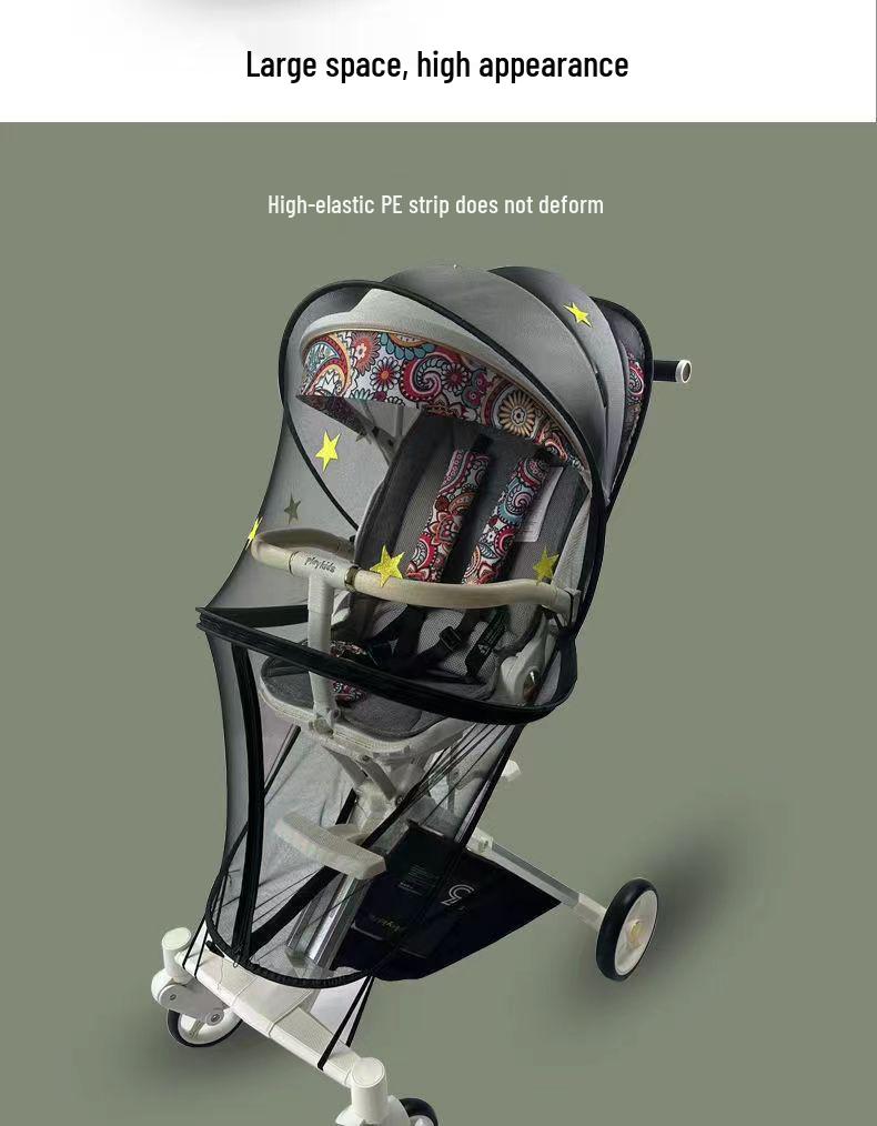 Rundes T6 Universelles Kinderwagen-Moskitonetz & Sonnenschutz mit Kühlmatte Zubehör
