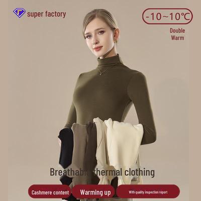 Kaschmir Tencel Rollkragen Thermostrickpullover - Slim Fit Langarm Oberteil