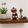 Healing Cartoon Animal Models Highland Cow Figurine, Resin Sitting Sculpture, Farmhouse Desk Matte Finish Crafts Decoration, Cute Statue for