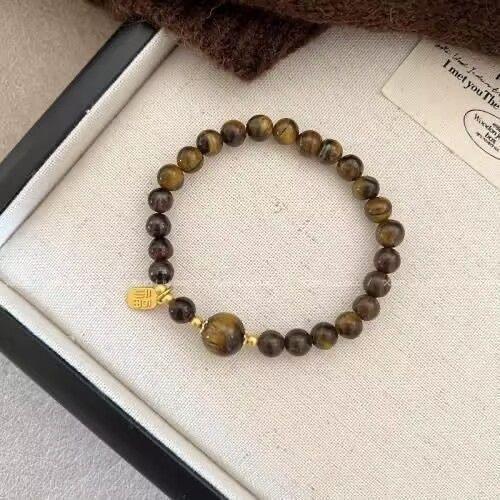

Tiger s eye stone autumn and winter bracelet exquisite couple jewelry 2025 women s new bracelet retro jewelry