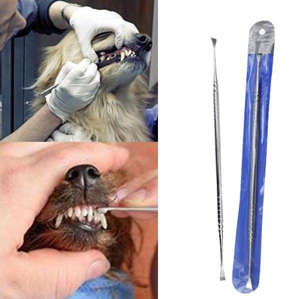 1pc Pet Teeth Cleaning Scraper Stainless Steel Double Headed Dog Tooth Scraper Pet Tartar Cleaning Tools Pet Accessories