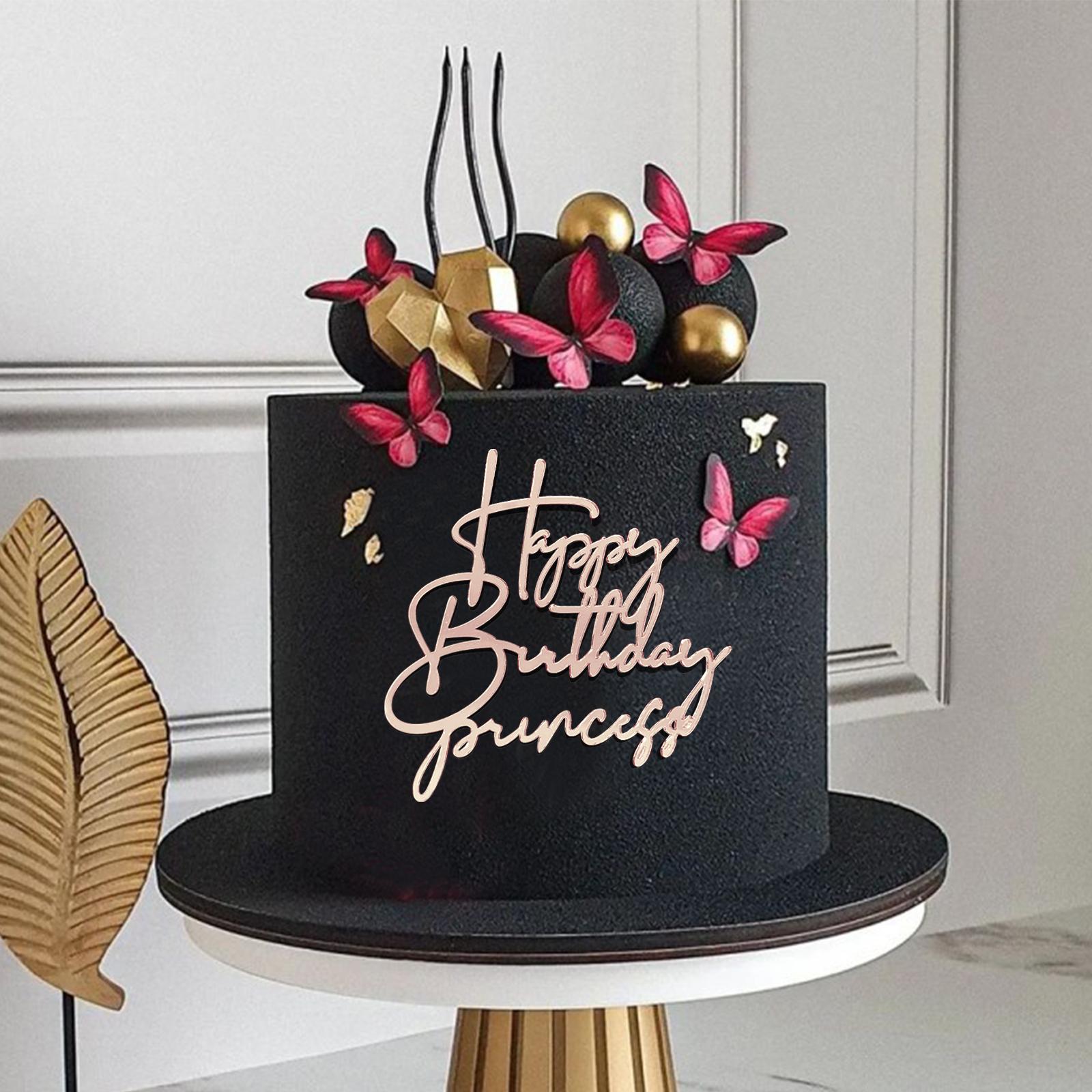 

6 шт./3 шт. Акриловый золотой топпер для торта «Королева дня рождения», С днем рождения, украшения для торта на боковины для вечеринки 3PCS