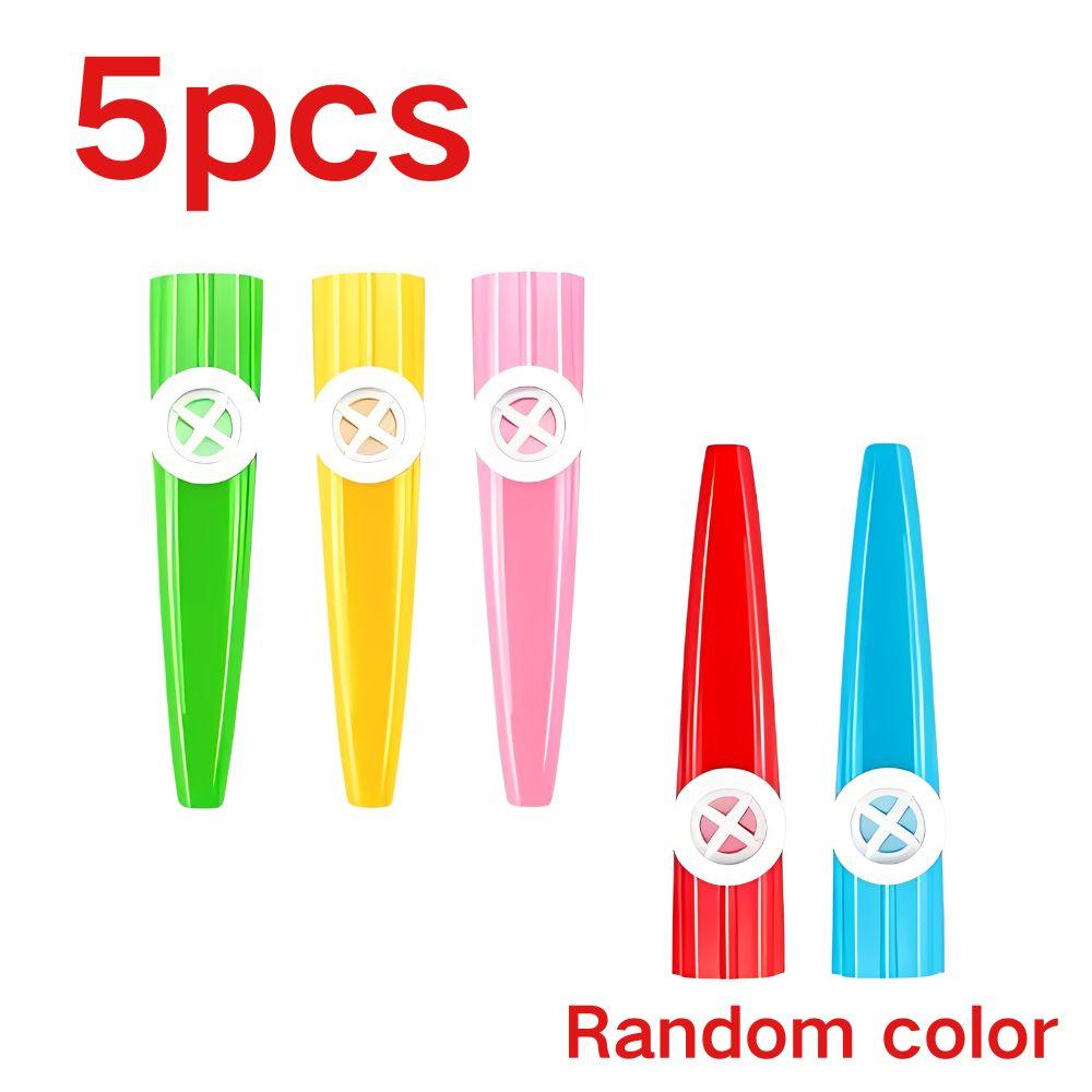 5/18pcs 11.4cm Plastic Kazoo Flute, Assorted Color Portable Instruments for Guitar, Ukulele Accompaniment, Party Favors YMY