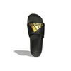 New Adidas Adilette Comfort Slides Core Black Gold Metallic GY1946