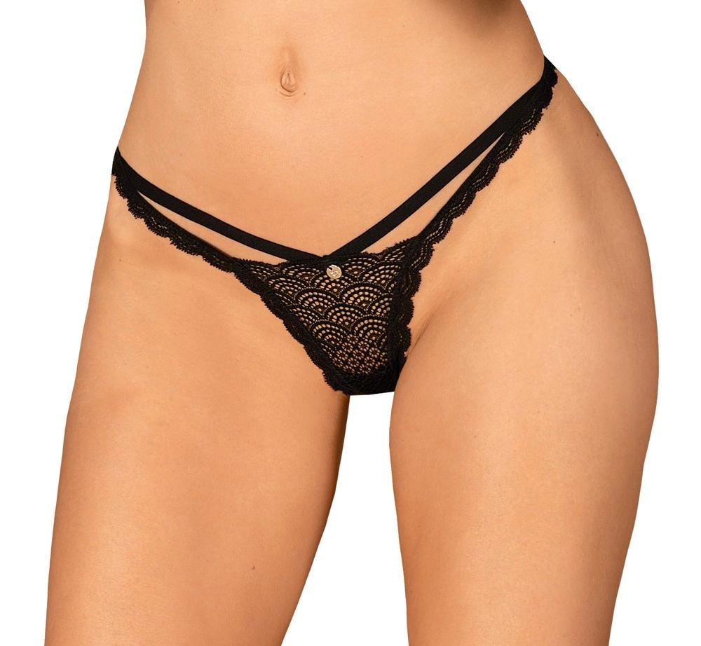 Obsessive - Sexy Black Thong with Decorative Strap Chemeris M/L