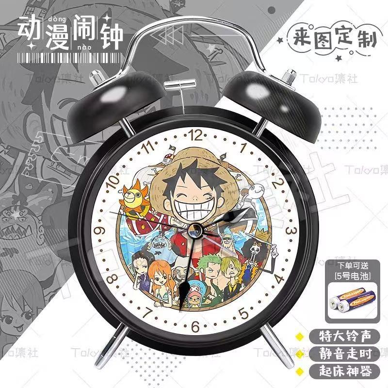 Anime One Piece Luffy Zoro Alarm Clock Luminous Silent Cute Cartoon Nami Student Bedside Silent Clock Birthday Gift