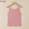 ZANZEA Camisola de Verano de Color Sólido Camiseta Interior para Mujer Casual Sin Mangas