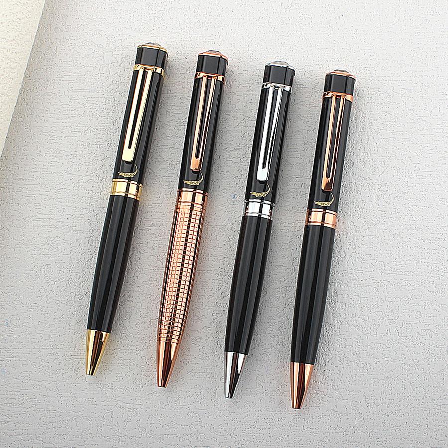 4PCS Vintage Luxurious Metal Diamond Rollerball Pen Colored Metal M Point 0.7 Ballpoint Pen Gift