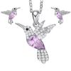 Modern Avian Inspired Necklace And Earrings Jewelry Set Featuring Crystal Details Lightweight Alloy Design For Women