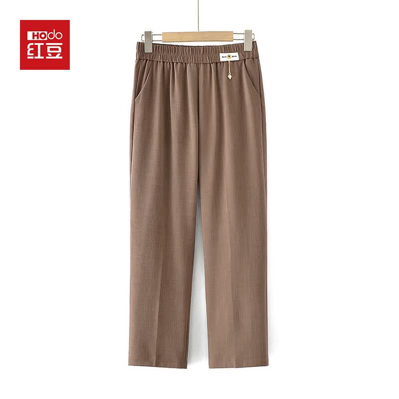 Hodo Women's Mid-Aged Straight Leg Elastic Waist Summer Pants